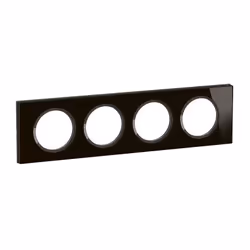 Plaque de finition Céliane 4 postes - Verre Onyx Noir - LEG CP1904