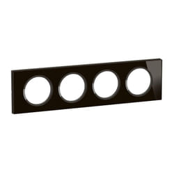 Plaque de finition Céliane 4 postes - Verre Onyx Noir (CP1904)