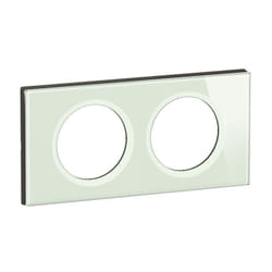 Plaque de finition Céliane 2 postes - Verre Opale Blanc (CP2002)