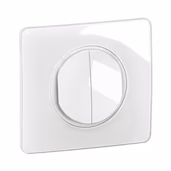 Double interrupteur ou va-et-vient Céliane 10AX à bornes automatiques - livré complet avec support, enjoliveur Blanc et plaqu ...