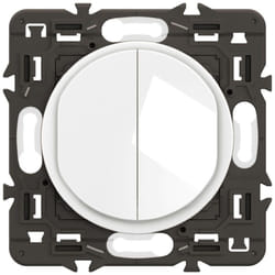 Legrand - Double poussoir inverseur Céliane 6A - Enjoliveur Blanc et support