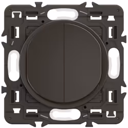 L’interrupteur ou va-et-vient + poussoir Céliane avec enjoliveur Noir et support incarne une solution élégante et pratique po ...