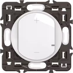 Le variateur 2 fils Céliane toutes charges avec enjoliveur Blanc et support incarne une solution élégante et performante pour ...