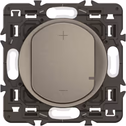 Le variateur 2 fils Céliane toutes charges avec enjoliveur Titanium et support est la solution idéale pour personnaliser votr ...