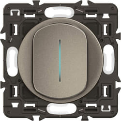 Legrand - Interrupteur témoin Céliane 10AX - Enjoliveur Titanium, support et voyant