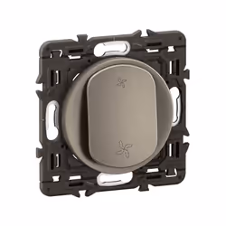 Poussoir commande VMC Céliane- livré avec enjoliveur Titanium et support montés, à équiper d'une plaque de finition