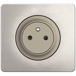 Legrand - Prise 2P+T Surface Confort Céliane - Enjoliveur Titanium et support