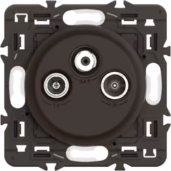 La prise TV R-SAT DAB+ Céliane de Legrand avec enjoliveur Noir et support combine élégance et performance pour répondre aux e ...
