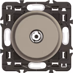 La prise TV simple type F à visser Céliane de Legrand avec enjoliveur Titanium et support est la solution idéale pour une ins ...