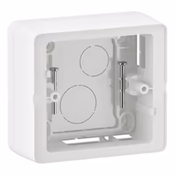 Cadre Céliane 1 poste pour installation en saillie finition Blanc - 2 hauteurs réglables, 27mm ou 40mm - livré avec vis