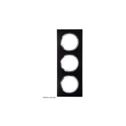 Plaque carrée dooxie 3 postes Noir Velours Chrome