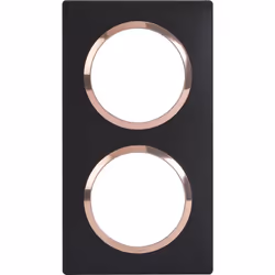 Plaque carrée dooxie 2 postes finition noir bague cuivre LEGRAND 600996 Plaque de finition version carrée dooxie 2 postes fin ...