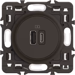La prise double USB A+C Céliane permet une recharge rapide et efficace de vos appareils électroniques. Vendu avec support, el ...