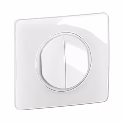 Double interrupteur ou va-et-vient lumineux Céliane 10AX à bornes automatiques - livré avec voyant, support, enjoliveur Blanc ...