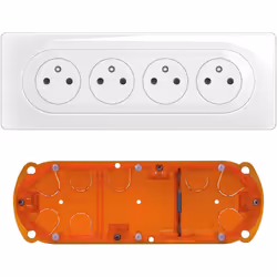Le kit 4x2P+T Surface compacte précâblée Céliane + boîte de Legrand, en finition Blanc, est une solution complète et pratique ...