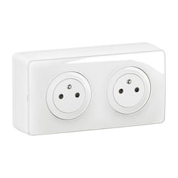 Legrand - Kit 2x2P+T Surface précâblées Céliane + cadre saillie - complet Blanc (CK9112)