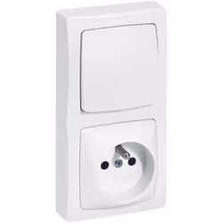 L’interrupteur simple touche et prise de courant avec terre Appareillage Saillie Complet en finition blanc de Legrand est idé ...