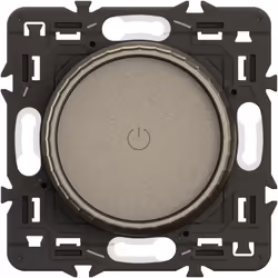 Le variateur avec bague rotative 200W LED Céliane de Legrand, avec enjoliveur Titanium et support, offre une solution moderne ...