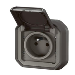 Prise Avec Terre Encastrée Plexo Ip55 16a - Anthracite - Legrand