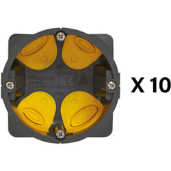 Lot de 10 boîtes d'encastrement 1 poste Eco Batibox Ø67mm - Profondeur 40 mm pour cloisons sèches - Legrand
