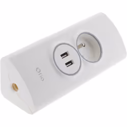 Multiprise d'angle 2P 16A + 2 USB à câbler - Otio Cette multiprise d'angle au design astucieux est idéal et s'intégrera parfa ...