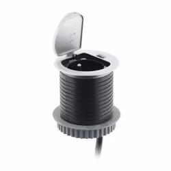 Bloc prise encastrable compact avec clapet & port usb - OTIO - 1 prise - Noir - 16A - 1 chargeur USB