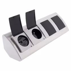 Multiprise dangle Otio ALUMINIUM - 3 prises 16A + 2 USB - clapets de protection