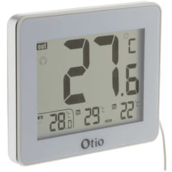 Thermomètre intérieur extérieur filaire - Blanc - grand écran Otio