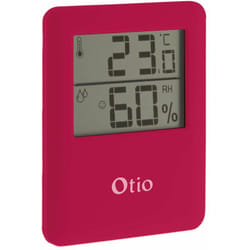 Thermomètre hygromètre magnétique lcd - rose Otio