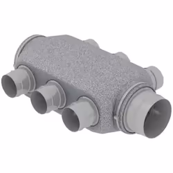 Neocd 160/80 s - caisson de distribution conduits souples soufflage air neuf - accessoire réseau vmc pavillonnaire - 6 piquag ...