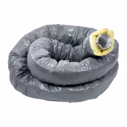 Gaine souple isolée laine de verre 25 ou 50mm, conduit intérieur aluminium, habillage extérieur PVC. Longueur 6m ou 3m 6m Con ...