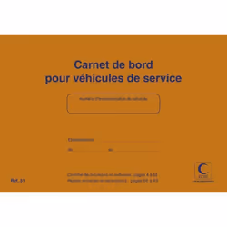 Carnet de Bord pour Véhicules de Service 64 Pages 150 x 215 mm Orange