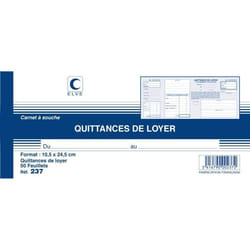 Carnet à souche QUITTANCES DE LOYER 105 x 245 mm