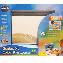 VTech Ordinateur enfant Genius XL Color Pro Bilingue Silver Ordinateur portable pour enfant