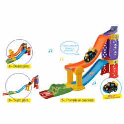 VTech Tut Tut Bolides Tremplin Super Cascades, Ensemble véhicule et piste, 1 an(s), AAA, Plastique, Multicolore