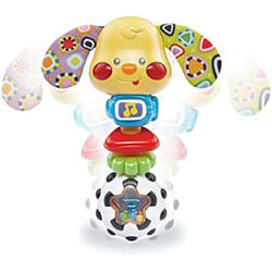 Hochet pour bébé - VTECH - Chien Toby - Lumières et sons - Texture spéciale