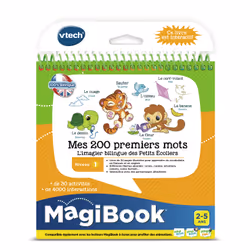 VTech MagiBook Mes 200 Premiers Mots Français/Anglais, 2 an(s), Multicolore