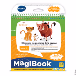 VTech MagiBook Le Roi Lion - Découvre Les Animaux De La Savane, 2 an(s), Plastique, Multicolore