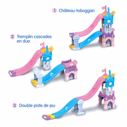 VTech TUT TUT BOLIDES DISNEY PRINCESSES - CHÂTEAU - TOBOGGAN ENCHANTÉ (+ LE CARROSSE MARIAGE ENCHANTÉ DE CENDRILLON)