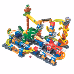 VTech MARBLE RUSH - DINO ADVENTURES MAGNETIC SET XL400E, Circuit et boules en marbre jouet (kit), 4 an(s), Batteries requises