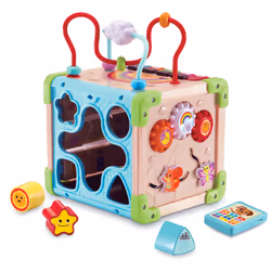 VTech Play Green CUBE NATURE INTERACTIF, 0,75 an(s), Batteries requises, AA, Plastique, Marron