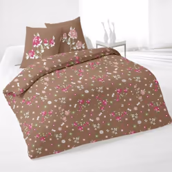 Planete Discount PD6627-220-taupe, Imprimé, Lavage en machine, 40 °C, 220 x 240 cm, Coton