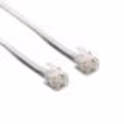 Câble téléphonique RJ11 - METRONIC - 10 m - Contacts dorés - ADSL - Blanc