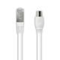 Câble TV Coaxial et Ethernet - Blanc - 2 m - RJ45 mâle - Connecteur 952 mm - Compatible réseaux