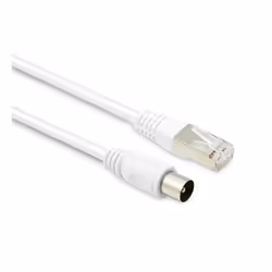 Câble TV coaxial 952 mm mâle-RJ45 mâle 5 m - blanc