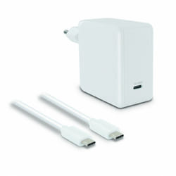 Metronic - Chargeur secteur 60W + câble usb-c mâle/mâle 2,5 m - blanc