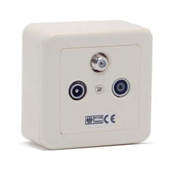 Metronic 437215 prise de courant R/TV+SAT Blanc