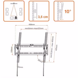 Metronic 451064 support pour téléviseur 55" Noir