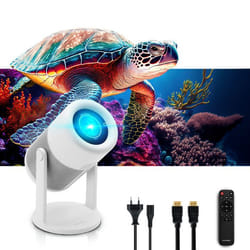 METRONIC 475351 Vidéoprojecteur Portable connecté WiFi Bluetooth Haut-Parleur Intégrés - Puissant Projection jusquà 5m - Blanc
