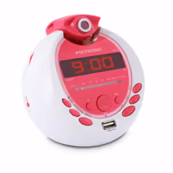 Metronic - Radio-réveil Pop Pink fm projection double alarme avec port usb